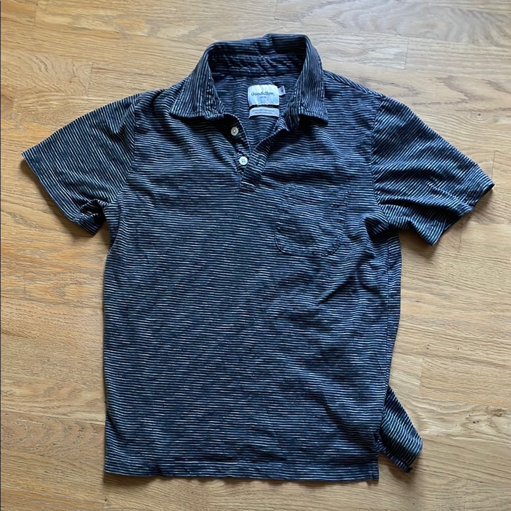 Men's Black Striped Polo Shirt
